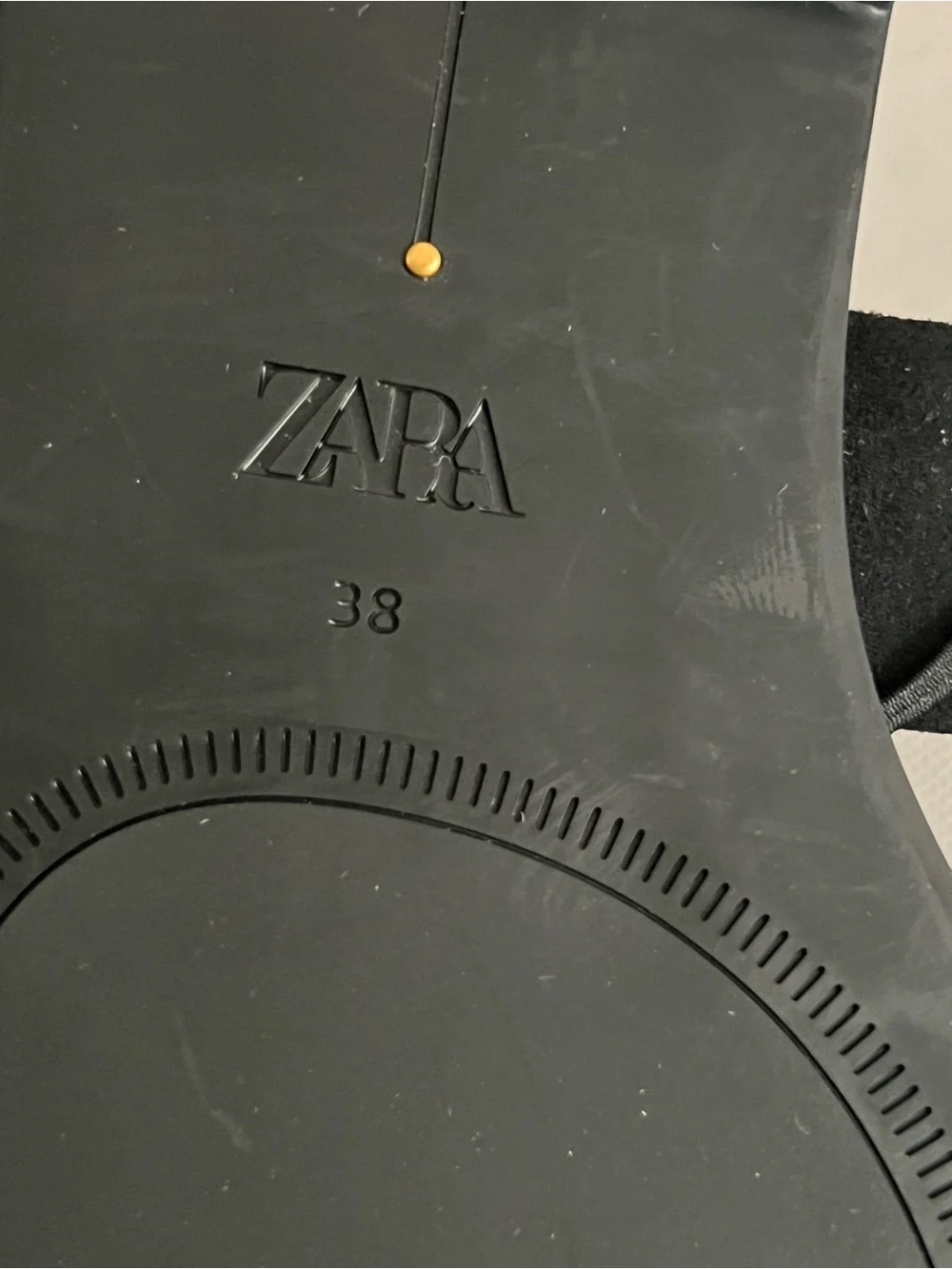 ZARA Black Lace-Up Sandals with Gold Toe Accent - Picture 6 of 9